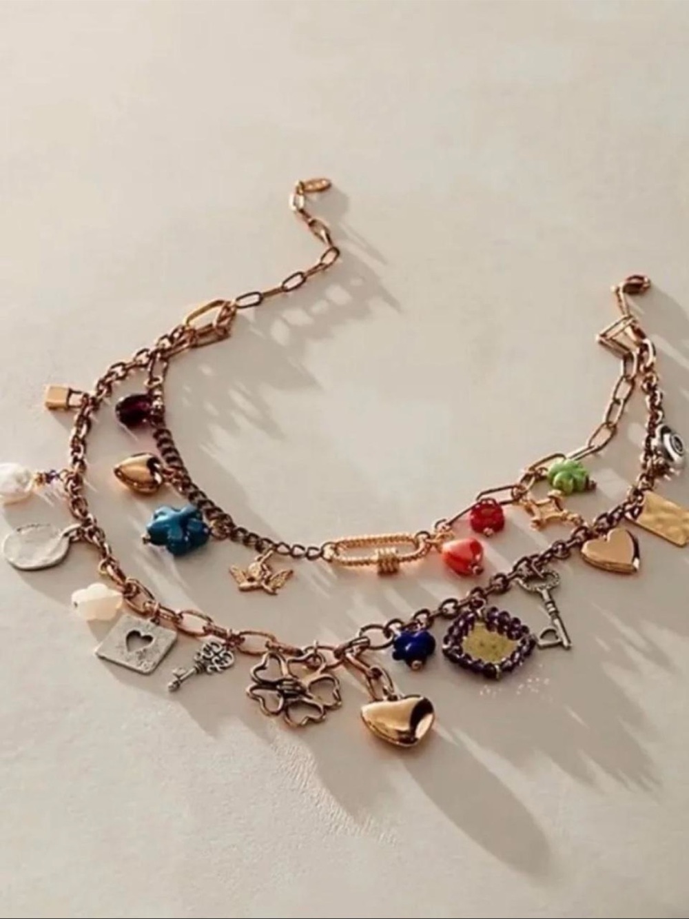 NWOT Rare Sold Out Free People Maximilian “Purple” Charm Necklace